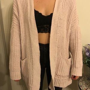 Light pink knit cardigan